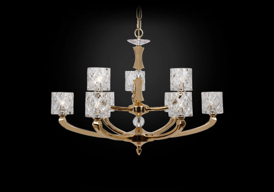 Epsylon Nine-Light Chandelier with Lead Crystal Glass