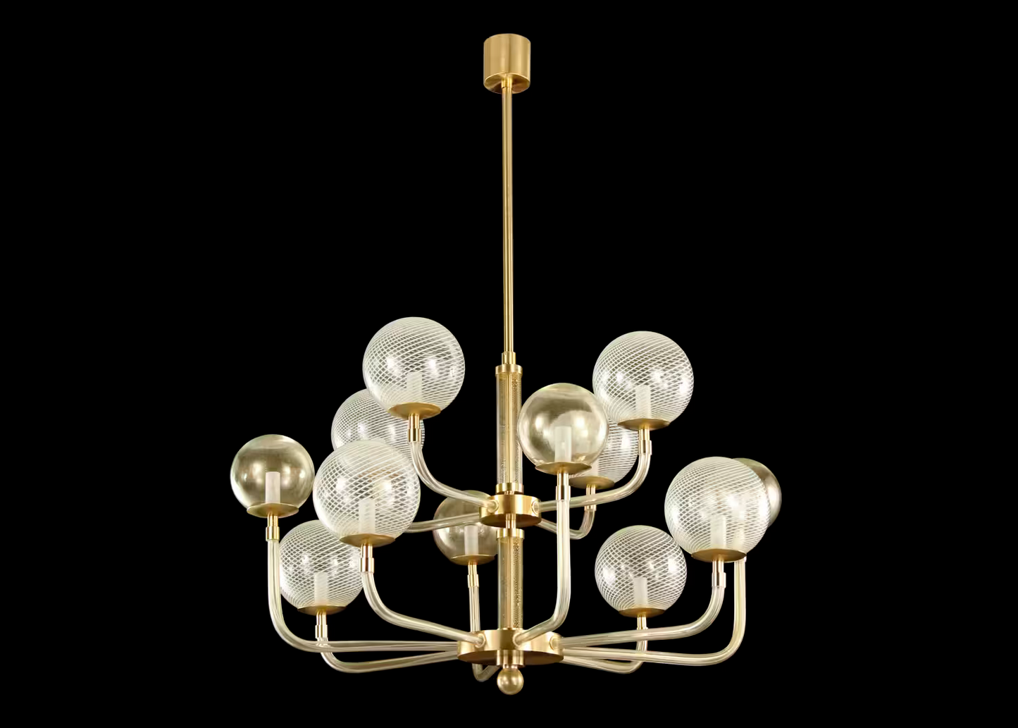 B&L Twelve-Light Gold Chandelier with Contemporary & Elegant Design
