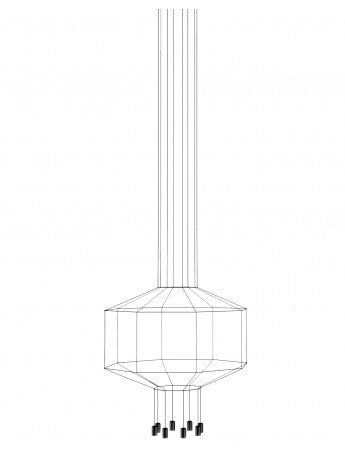 Wireflow Eight-Light Pendant Without Glass