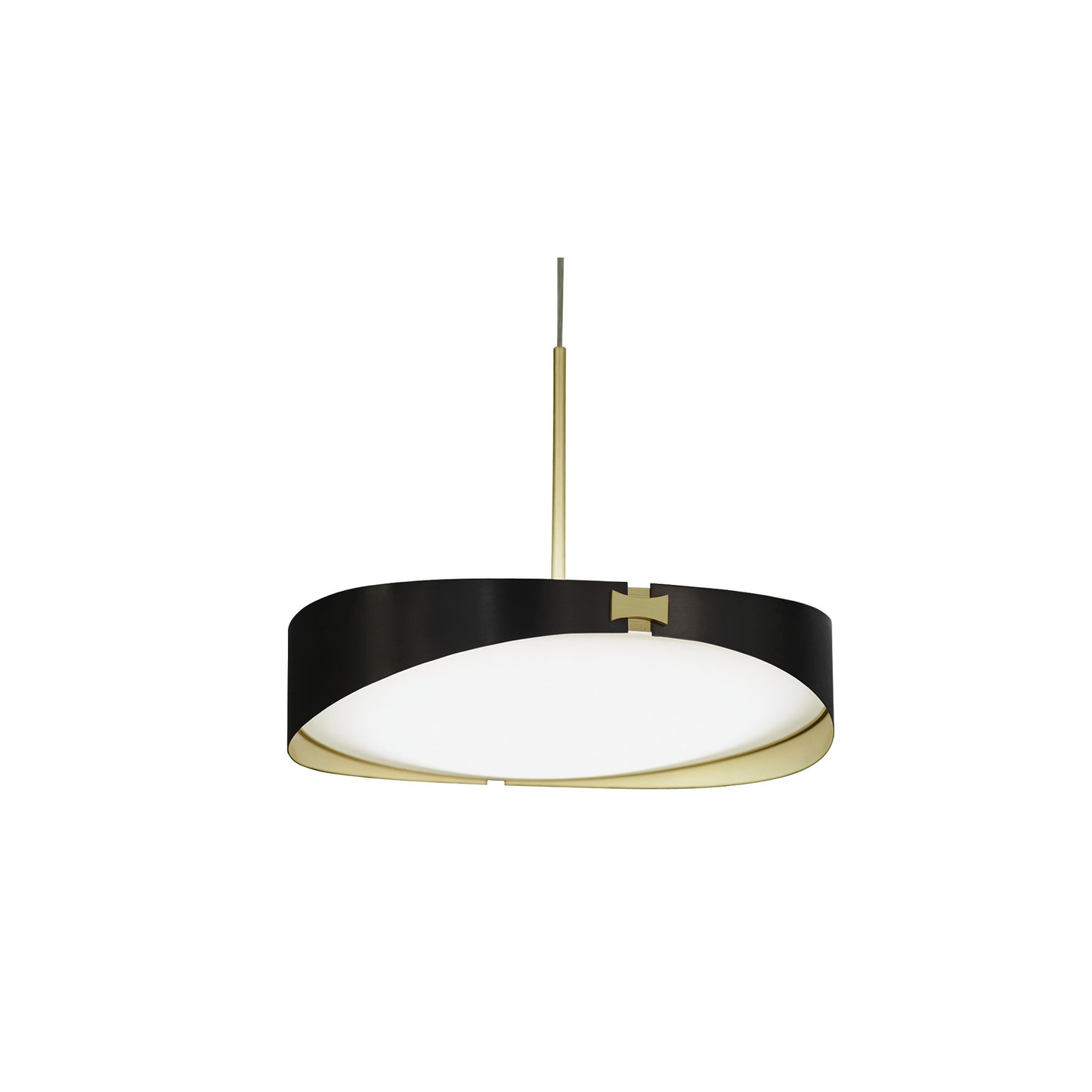 Ring Two-Toned Brass Pendant with Polycarbonate Diffuser