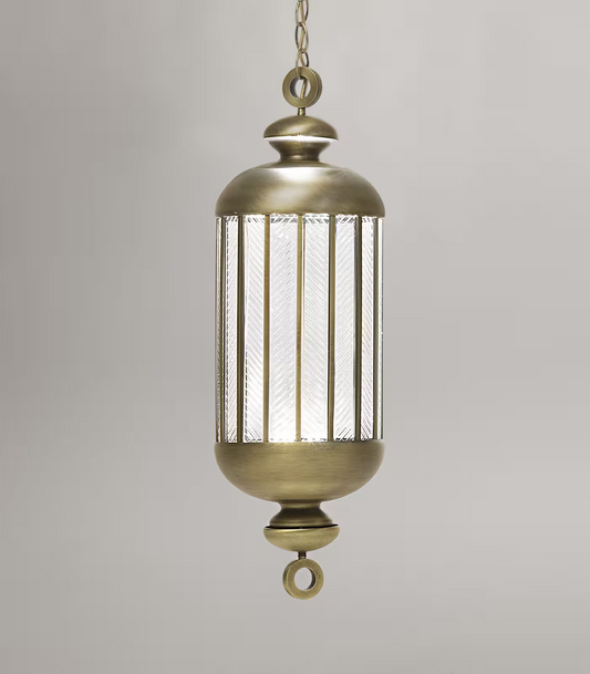 Fata Morgana Small IP45 LED Pendant with Carved Glass Diffuser