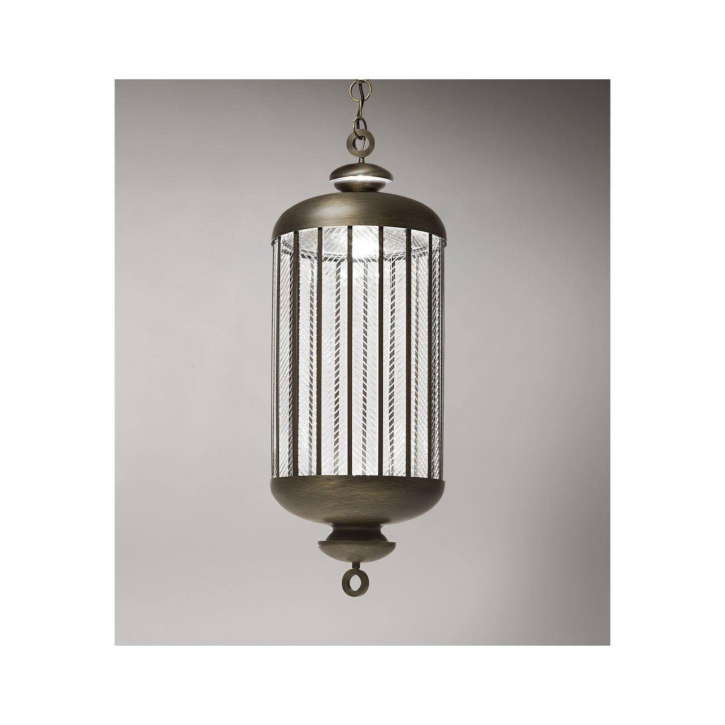 Fata Morgana Large IP45 LED Pendant with Carved Glass Diffuser