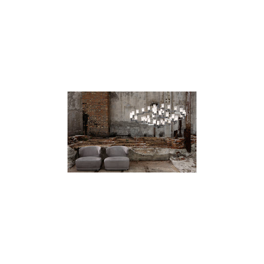 Artu 32-Light Metal Chandelier with Satin Glass Diffusers