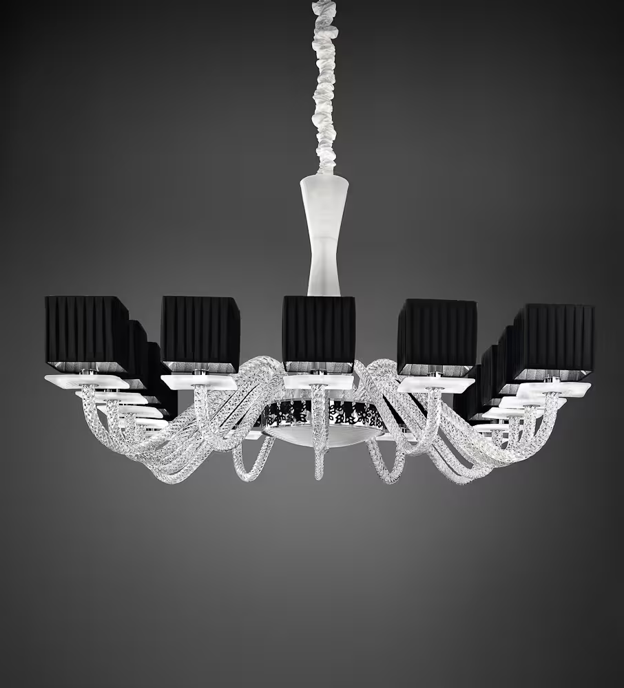 Metropolitan Sixteen-Light Crystal Chandelier with Fabric Shade