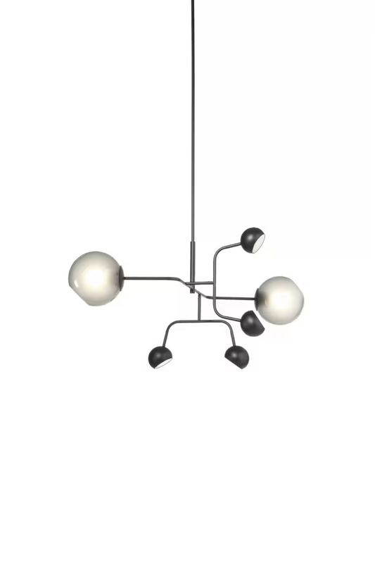 Chill 6-Light Metal Chandelier with Murano Blown Glass
