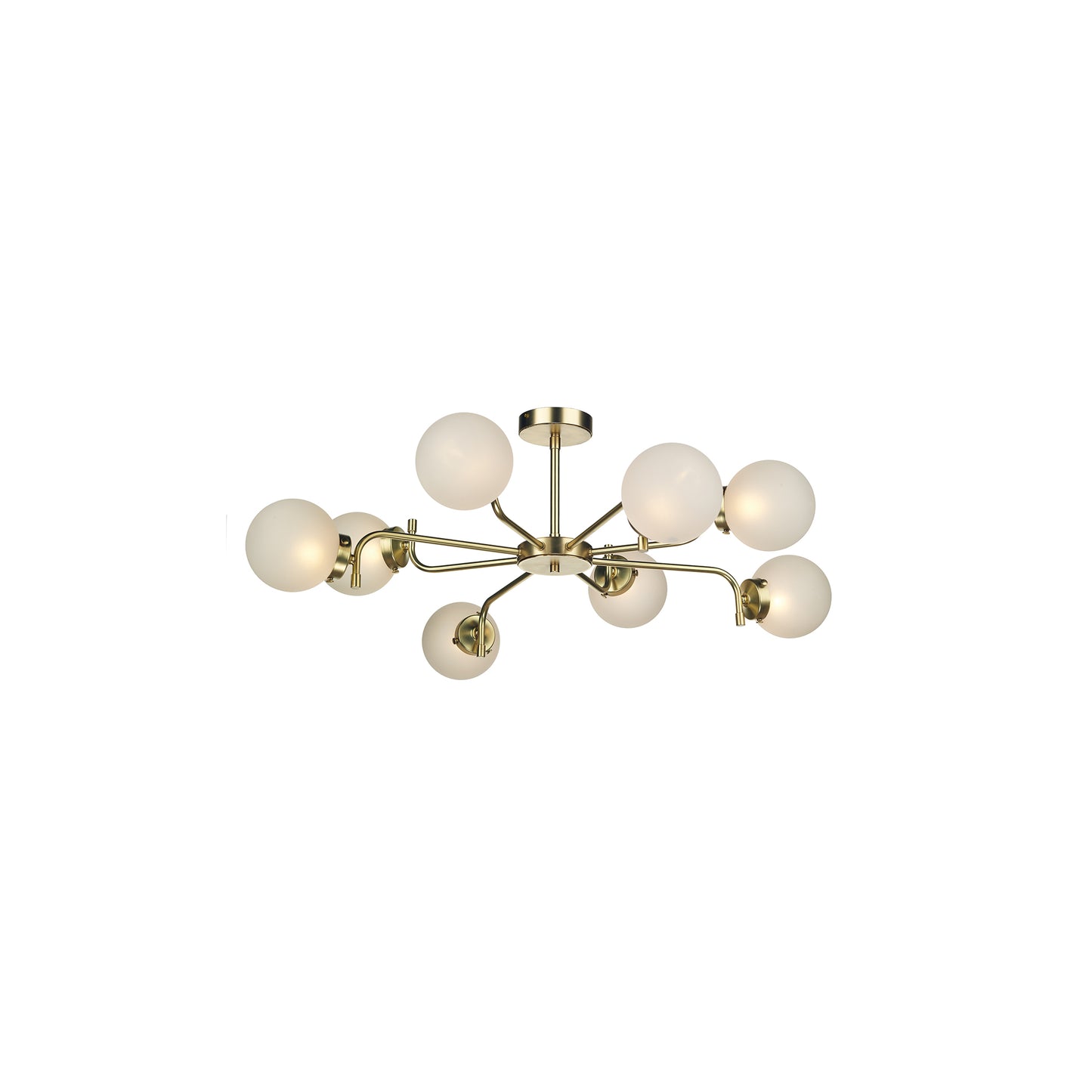 Jazz Eight-Light Chandelier with White Glass