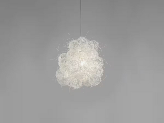 Blum White Pendant with Painted Stainless Steel Thread