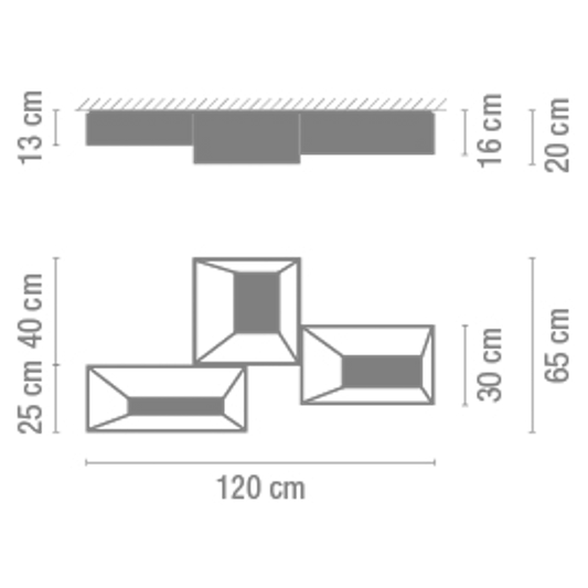 Link Three-Light Dimmable Ceiling Surface