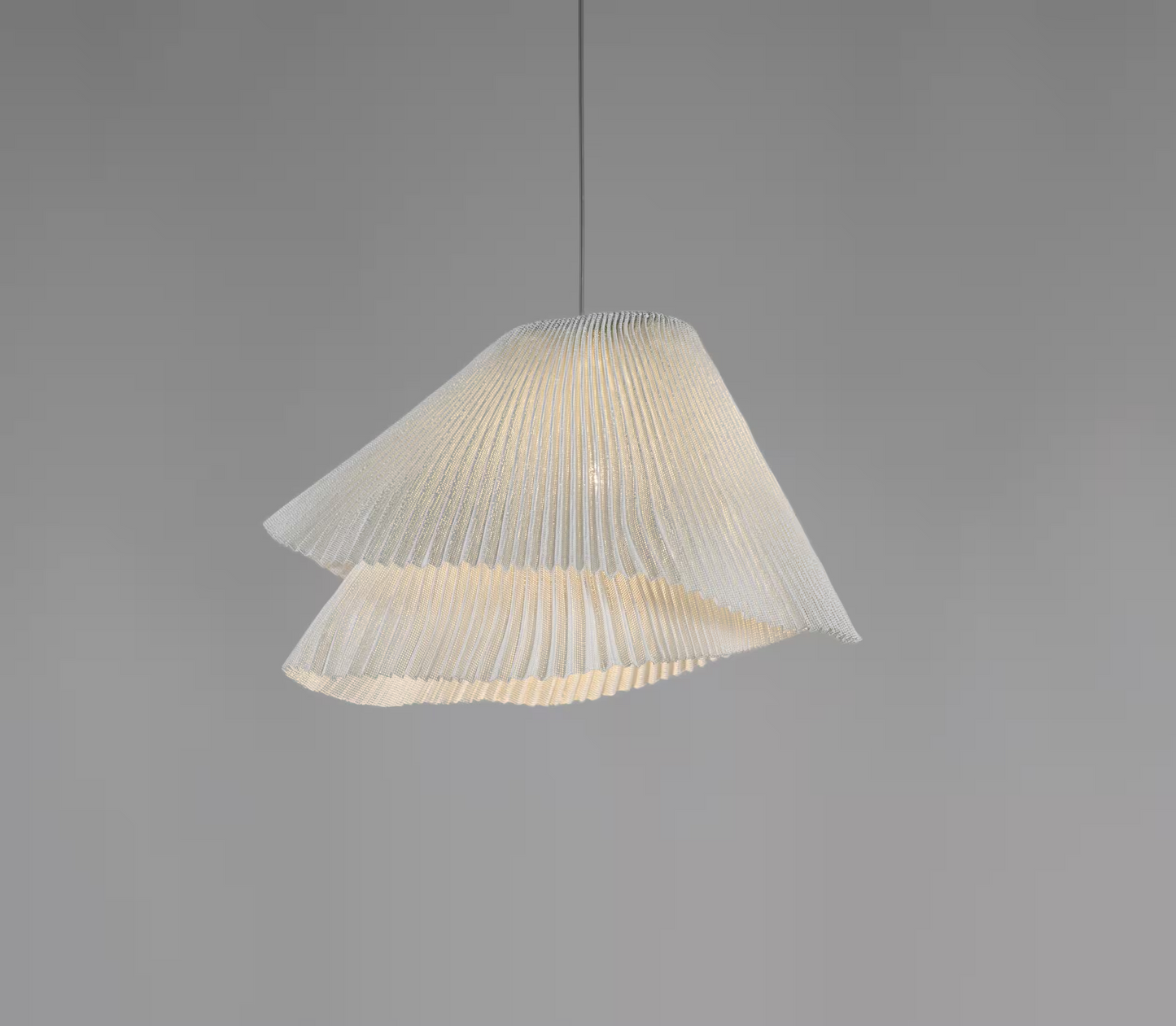 Tempo Vivace Large LED Pendant with Two Overlapping Layers of Pleated Steel Mesh
