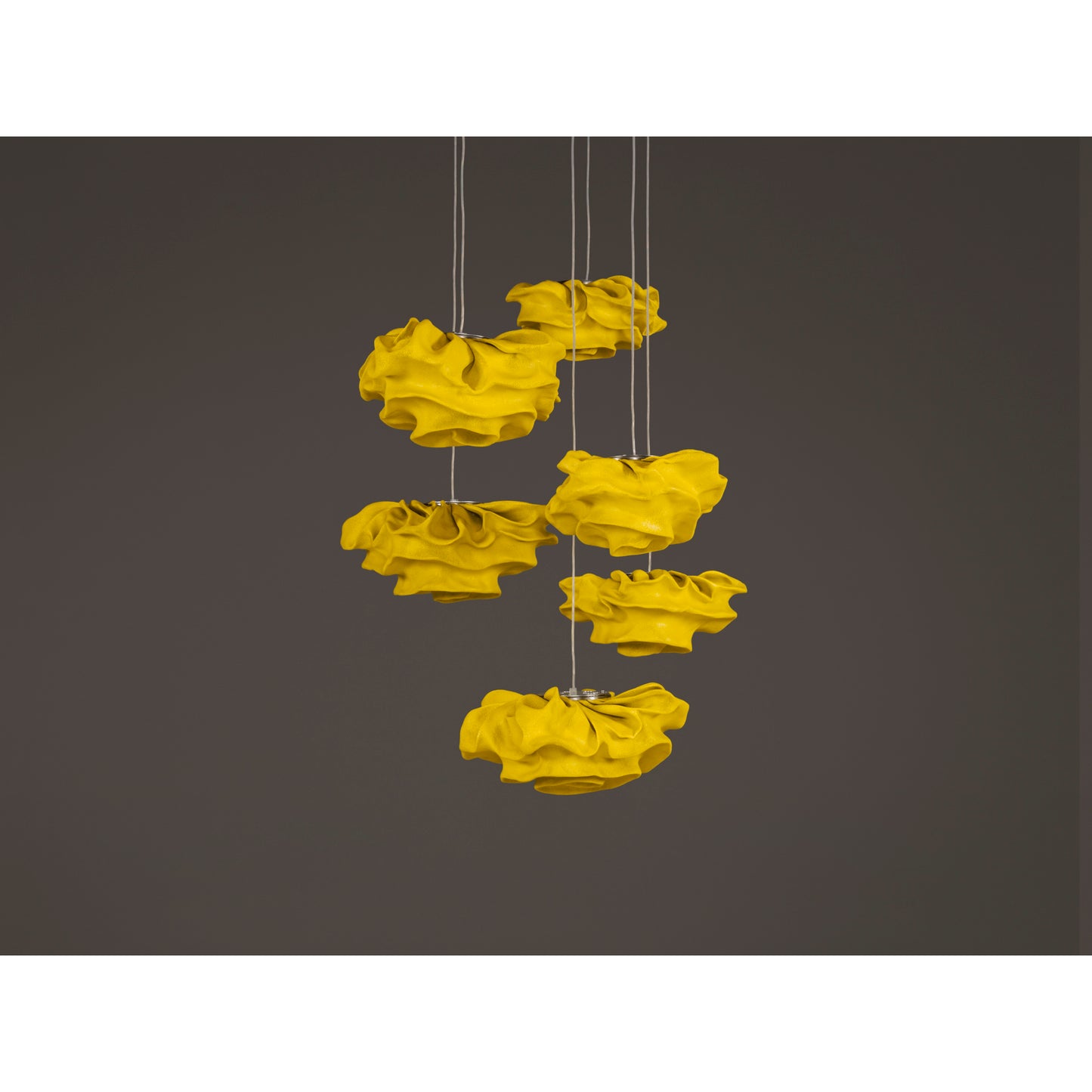 Nevo Six-Light Pendant with Unique Organic Flower Shaped Hand Moulded Curves