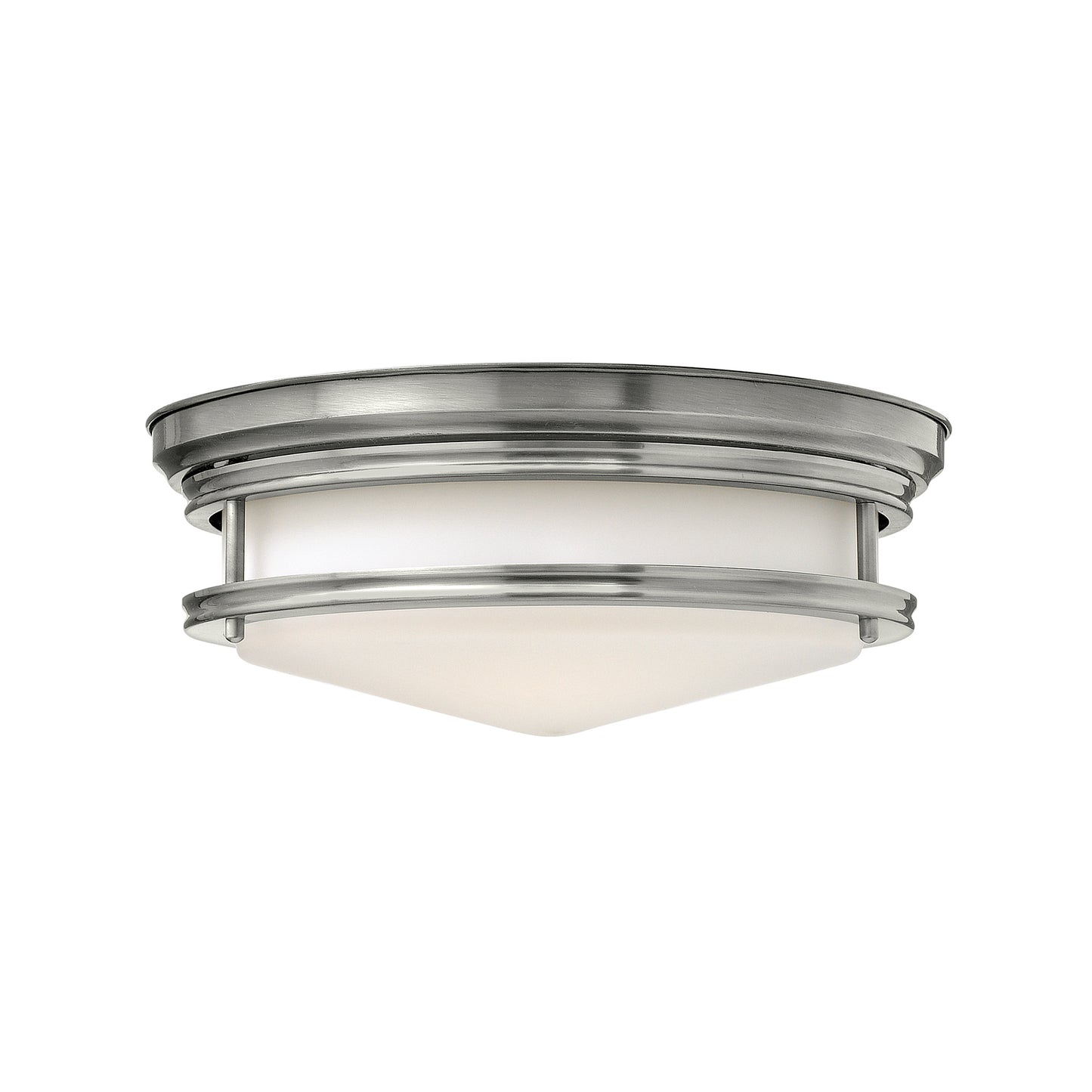 Hadley Three-Light Flush Mount with Retro-Styled Etched Opal Glass Shade