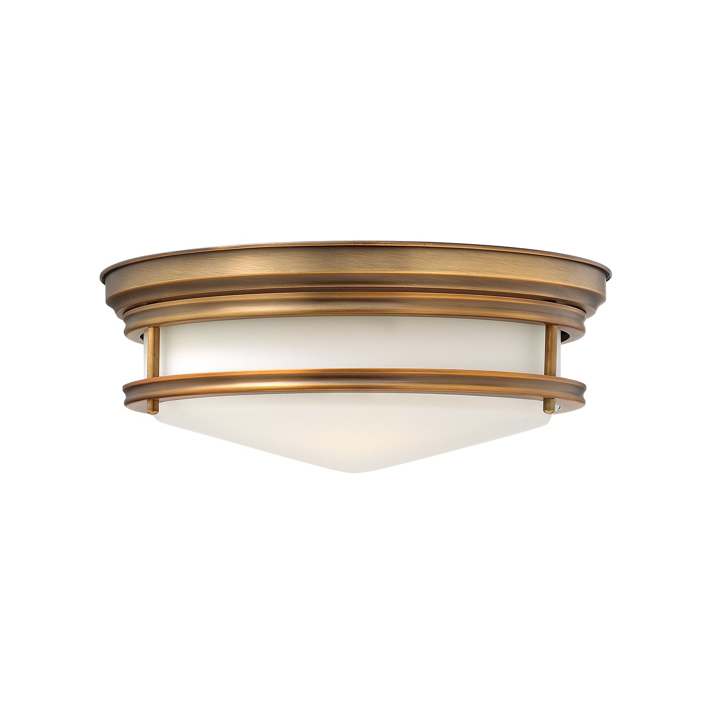 Hadley Three-Light Flush Mount with Retro-Styled Etched Opal Glass Shade