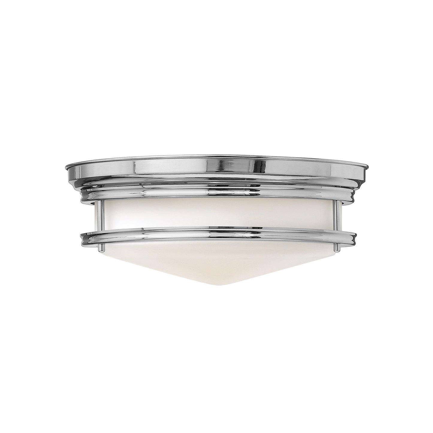 Hadley Three-Light Flush Mount with Retro-Styled Etched Opal Glass Shade