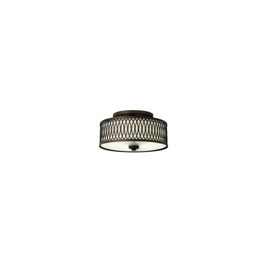 Walden Bronze Flush Mount with Combination of Repeating Curves and Straight Lines