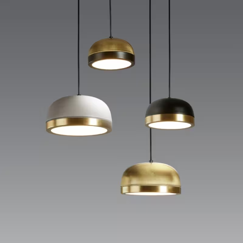 Molly Medium LED Pendant with Brushed Brass Trim
