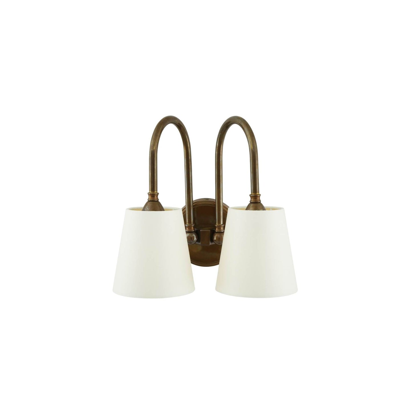 Uppsala Two-Arm Industrial Wall Light with Slender Curved Arms