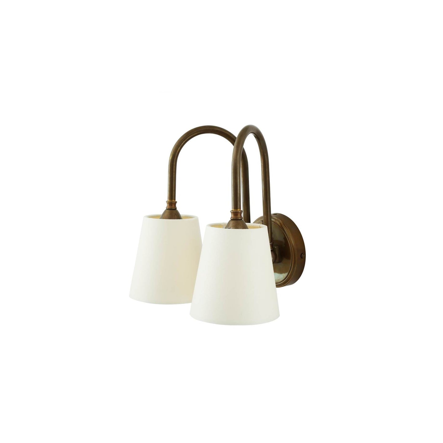 Uppsala Two-Arm Industrial Wall Light with Slender Curved Arms