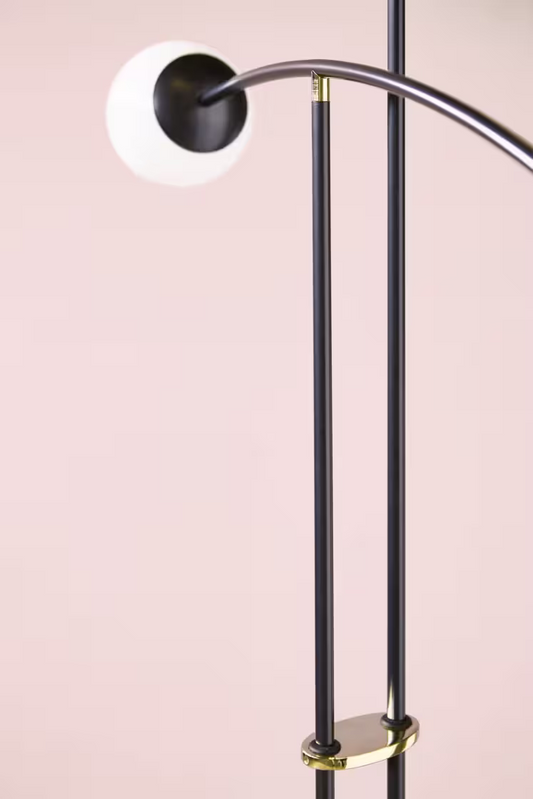 Arch 4-Light Floor Lamp with Thin Metal Tubes & Opal Glass