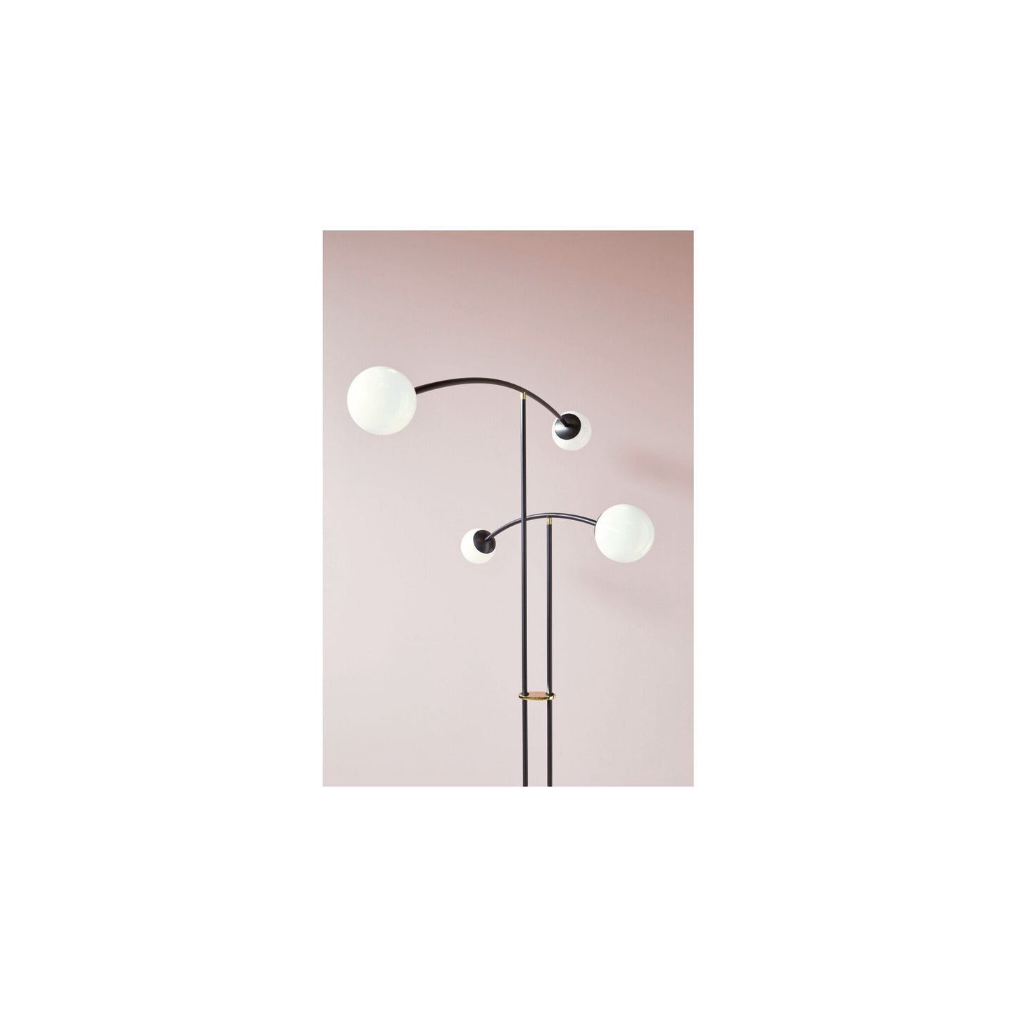 Arch 4-Light Floor Lamp with Thin Metal Tubes & Opal Glass