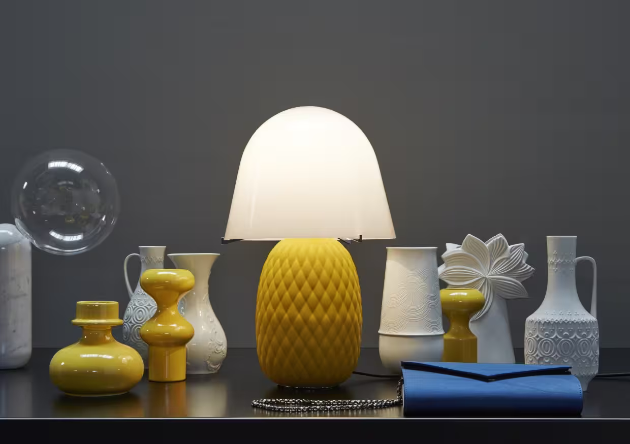 Pineapple Table Lamp with Rhombus Texture Shape