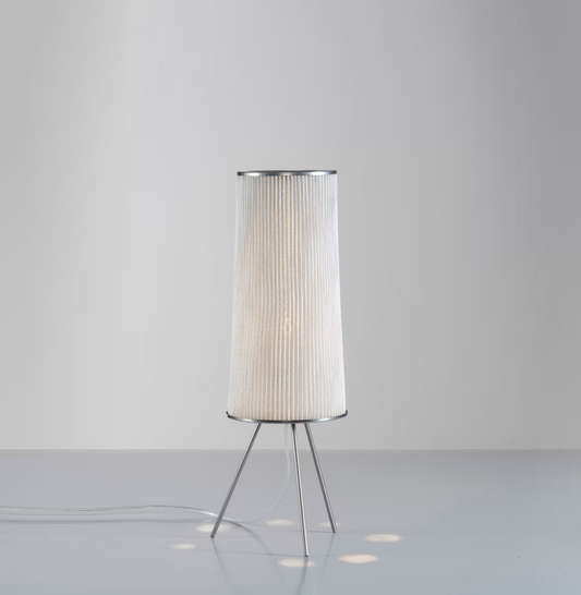 Ura Small Steel Table Lamp with Painted Stainless Steel Mesh Shade