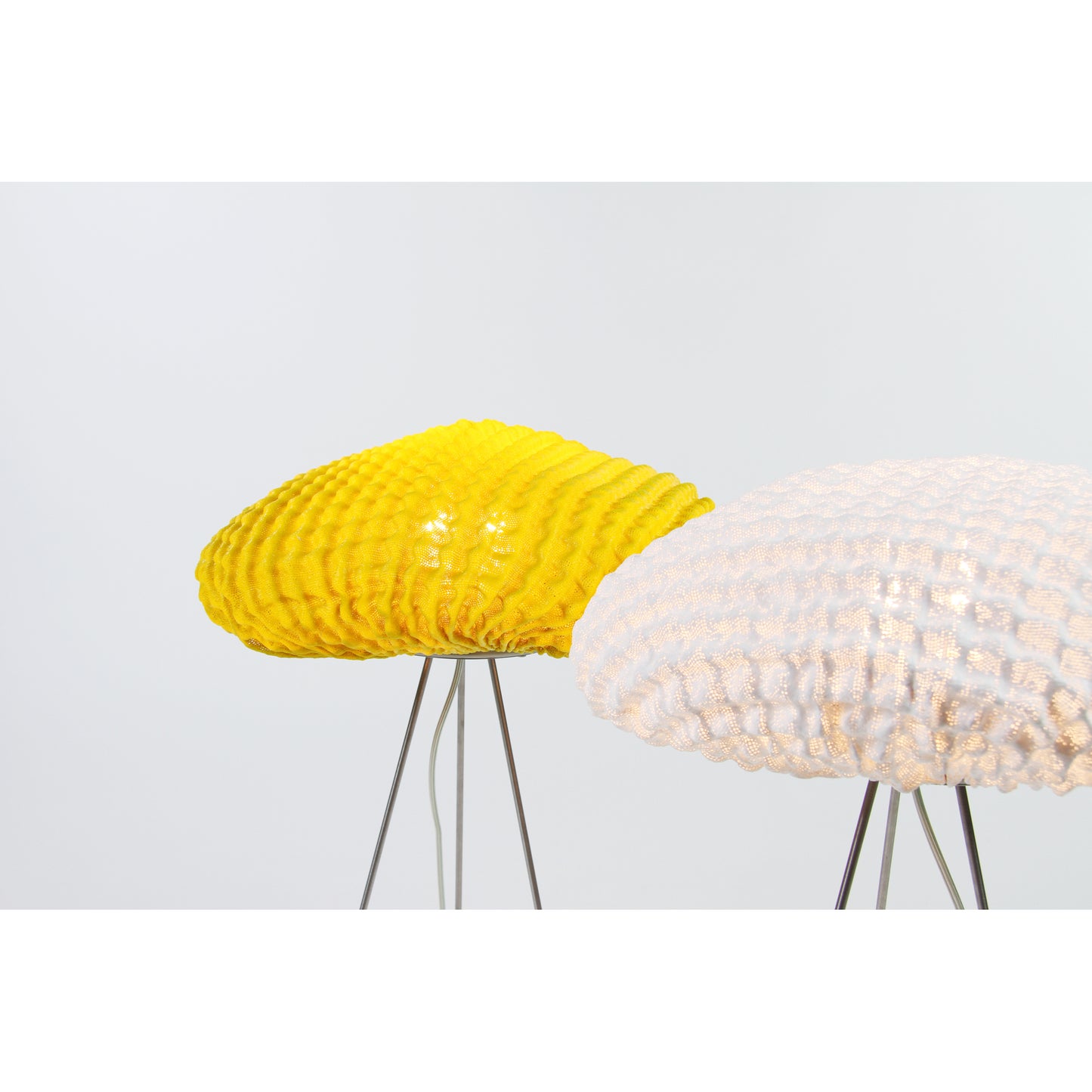 Tati Table Lamp with Textured Organic Shape Steel