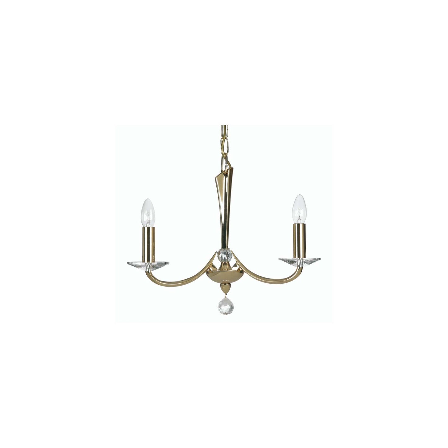 Bahia Three-Light Chandelier with Asfour Lead Crystal