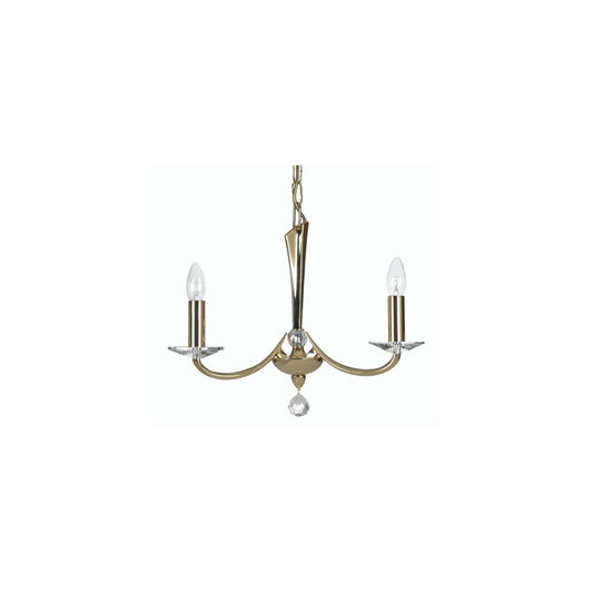 Bahia Three-Light Chandelier with Asfour Lead Crystal