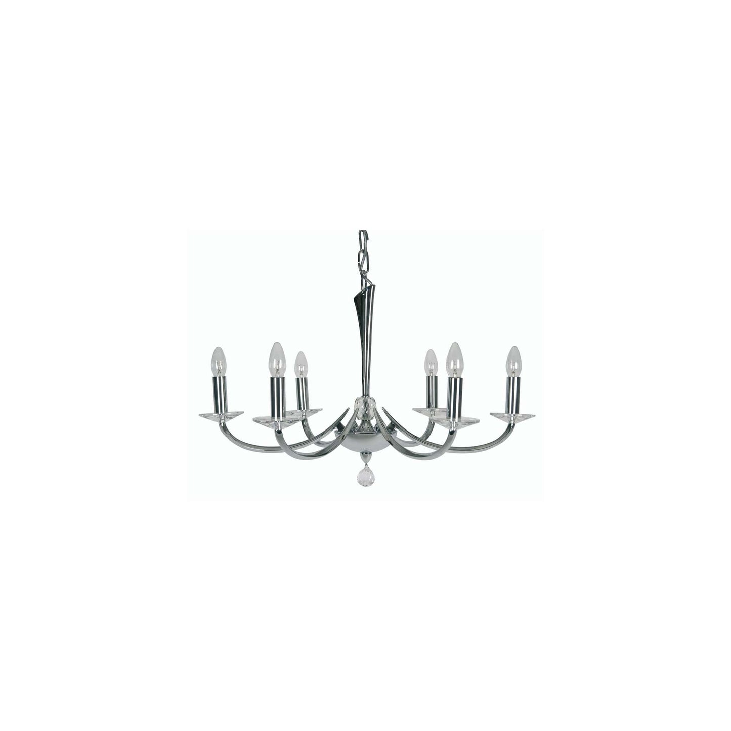 Bahia Six-Light Chandelier with Asfour Lead Crystal