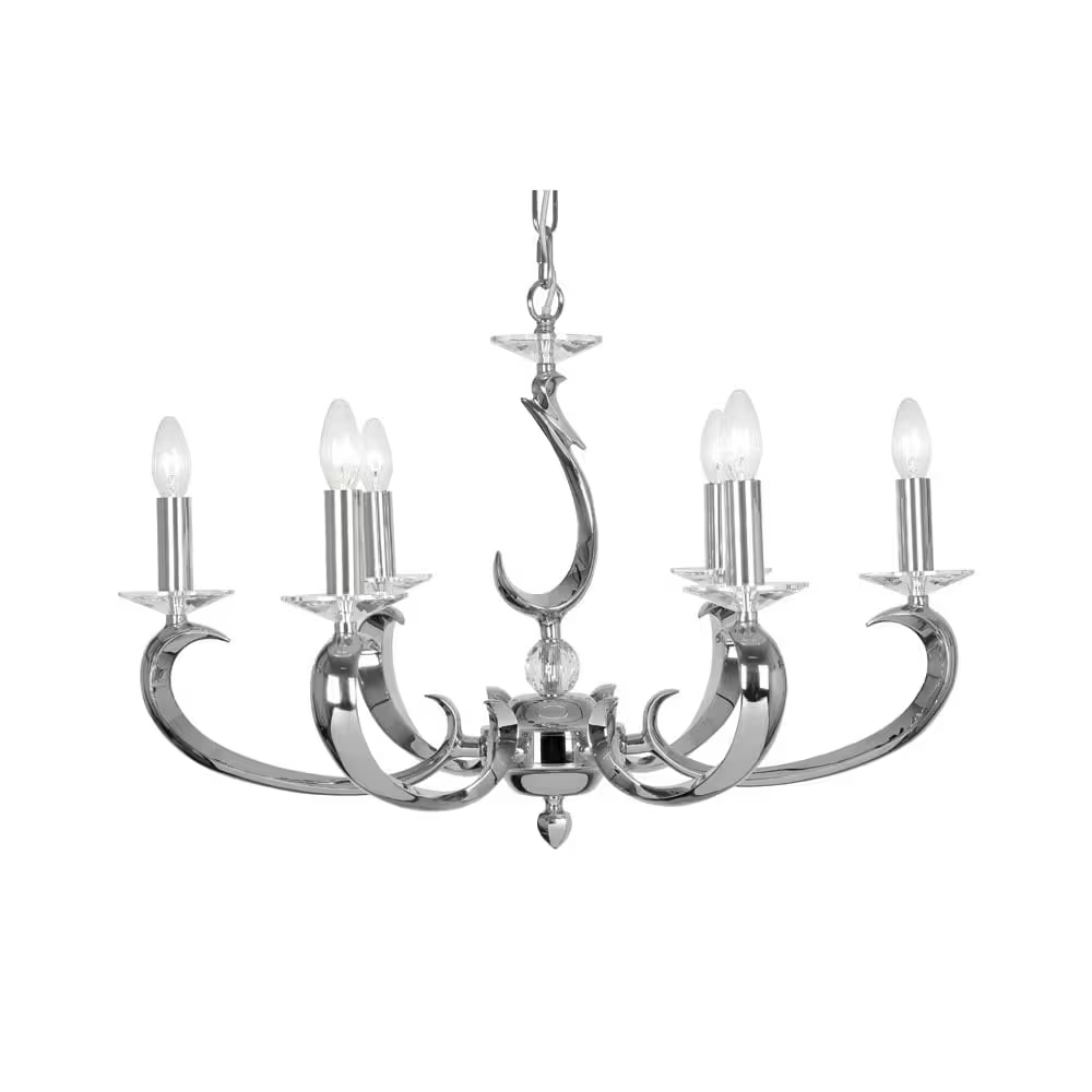 Esbelta Six-Light Chandelier with Asfour Lead Crystal