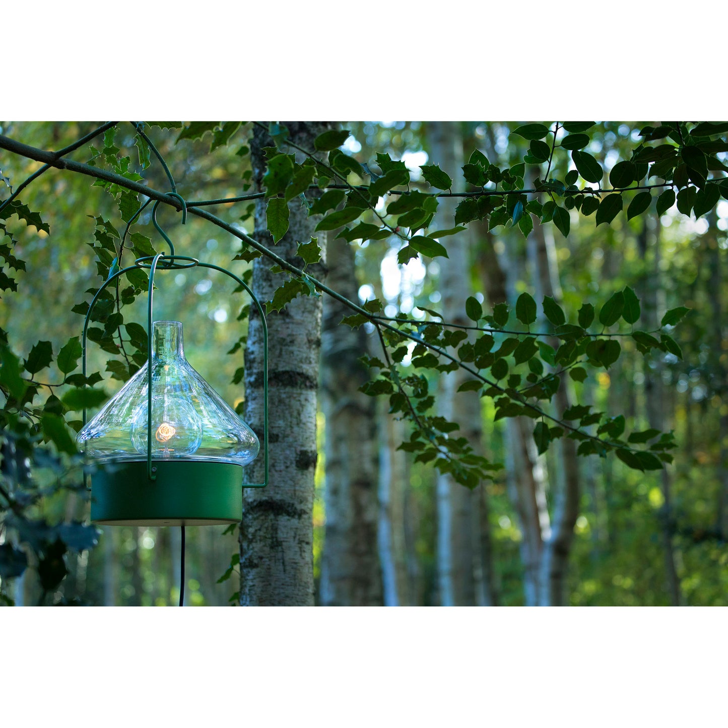 La Hutte Model 2 Portable Pendant with Primitive Hut shape & Transparent Blown Glass