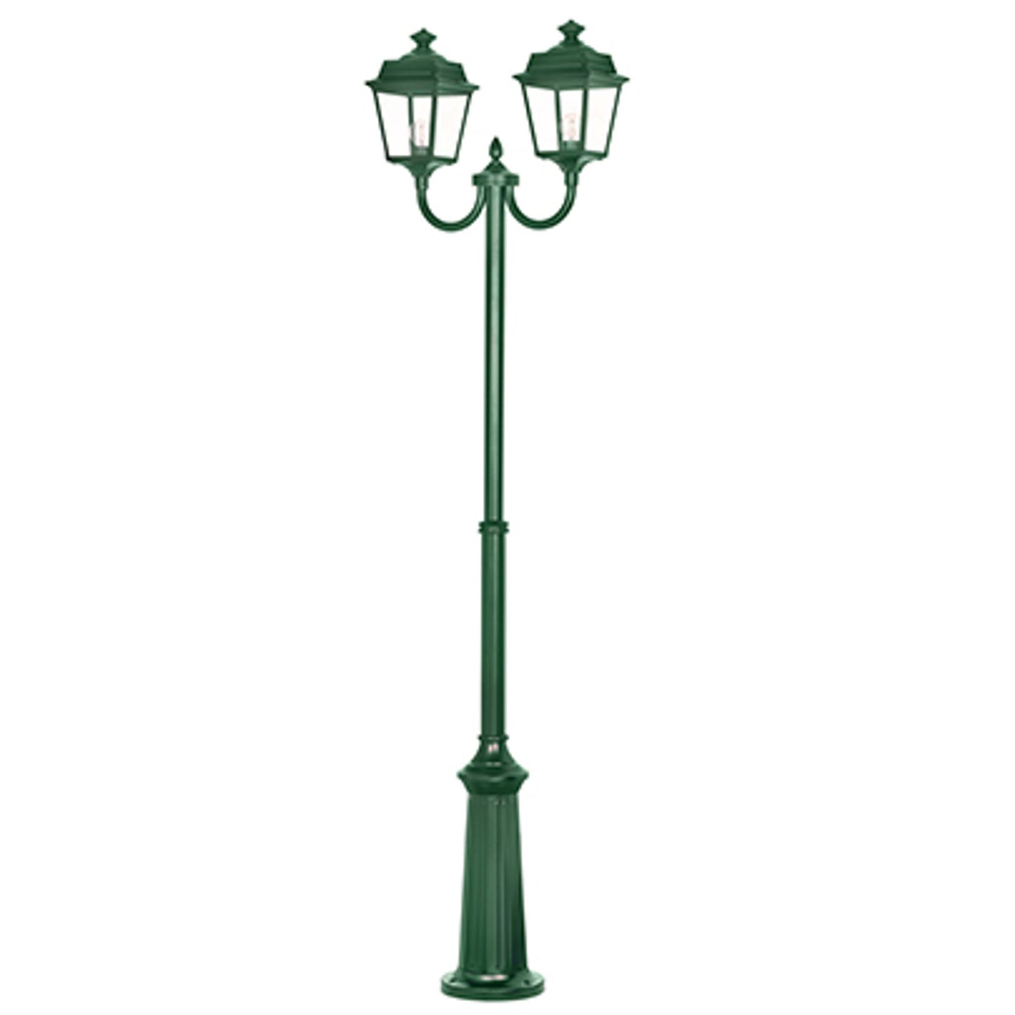 Place Des Vosges 1 Tradition Large Double Arm Clear Glass Lamp Post with Minimalist lines style lantern