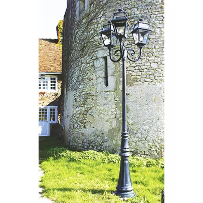Place Des Vosges 2 Large Three-Arm Clear Glass Lamp Post