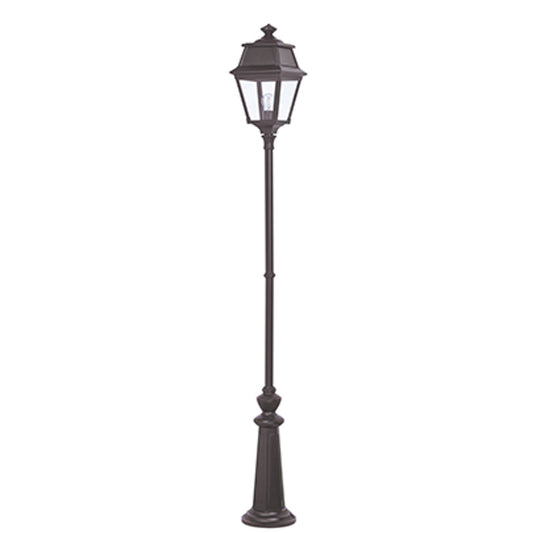 Avenue 2 Large Clear Glass Lamp Post with Minimalist lines style lantern