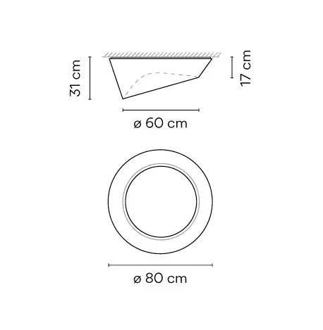 Plus Small Asymmetrical White Ceiling Surface