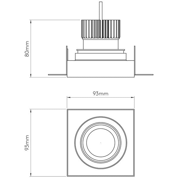 Trimless Square Adjustable LED Recessed Downlight