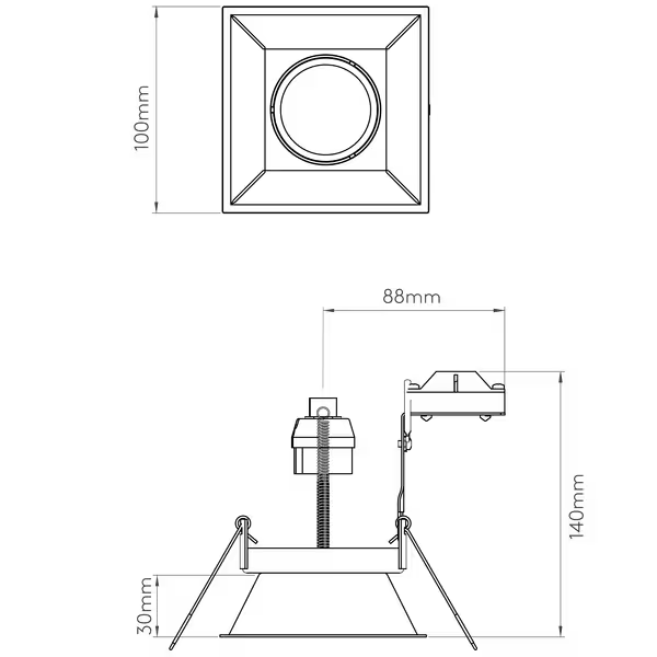 Minima Square Fixed Recessed Downlight