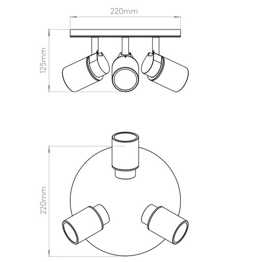 Como 3-Light Ceiling Spotlight