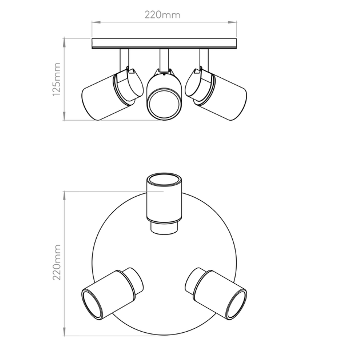Como 3-Light Ceiling Spotlight
