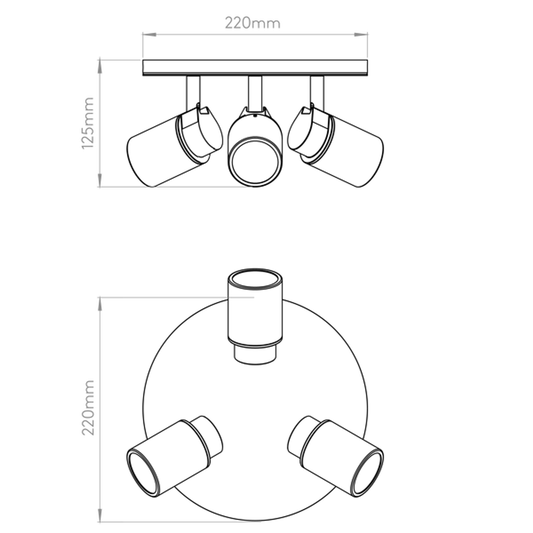 Como 3-Light Ceiling Spotlight