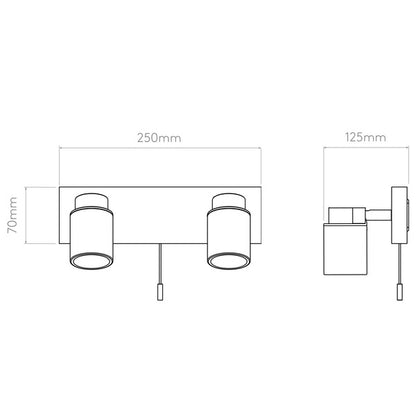 Como Twin Bar Adjustable Wall Spotlight