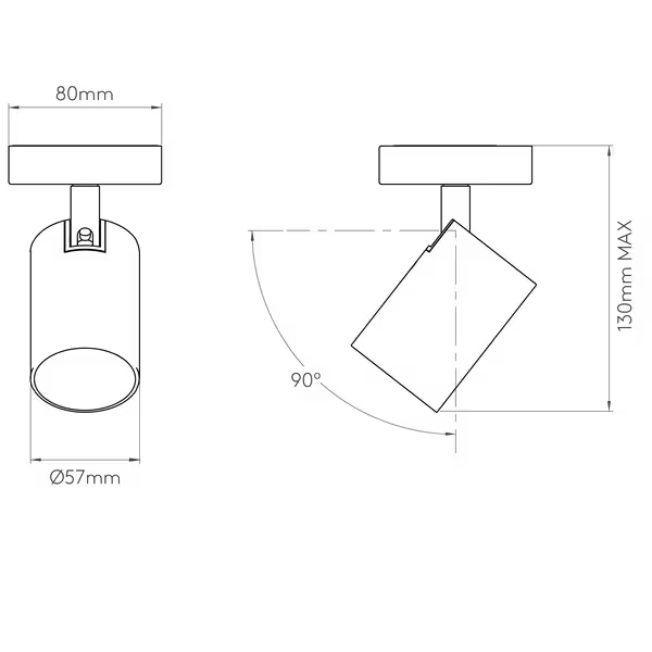 Ascoli Single Ceiling Spotlight