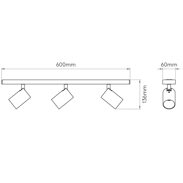 Ascoli Triple Bar Ceiling Spotlights