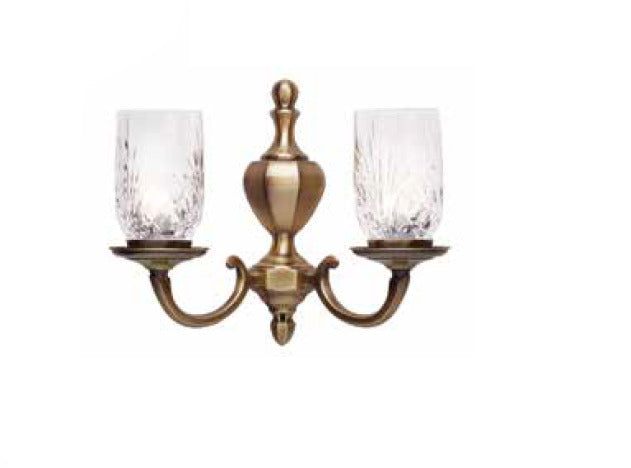 Gots Double Arm Upward Wall Light with Lead Crystal