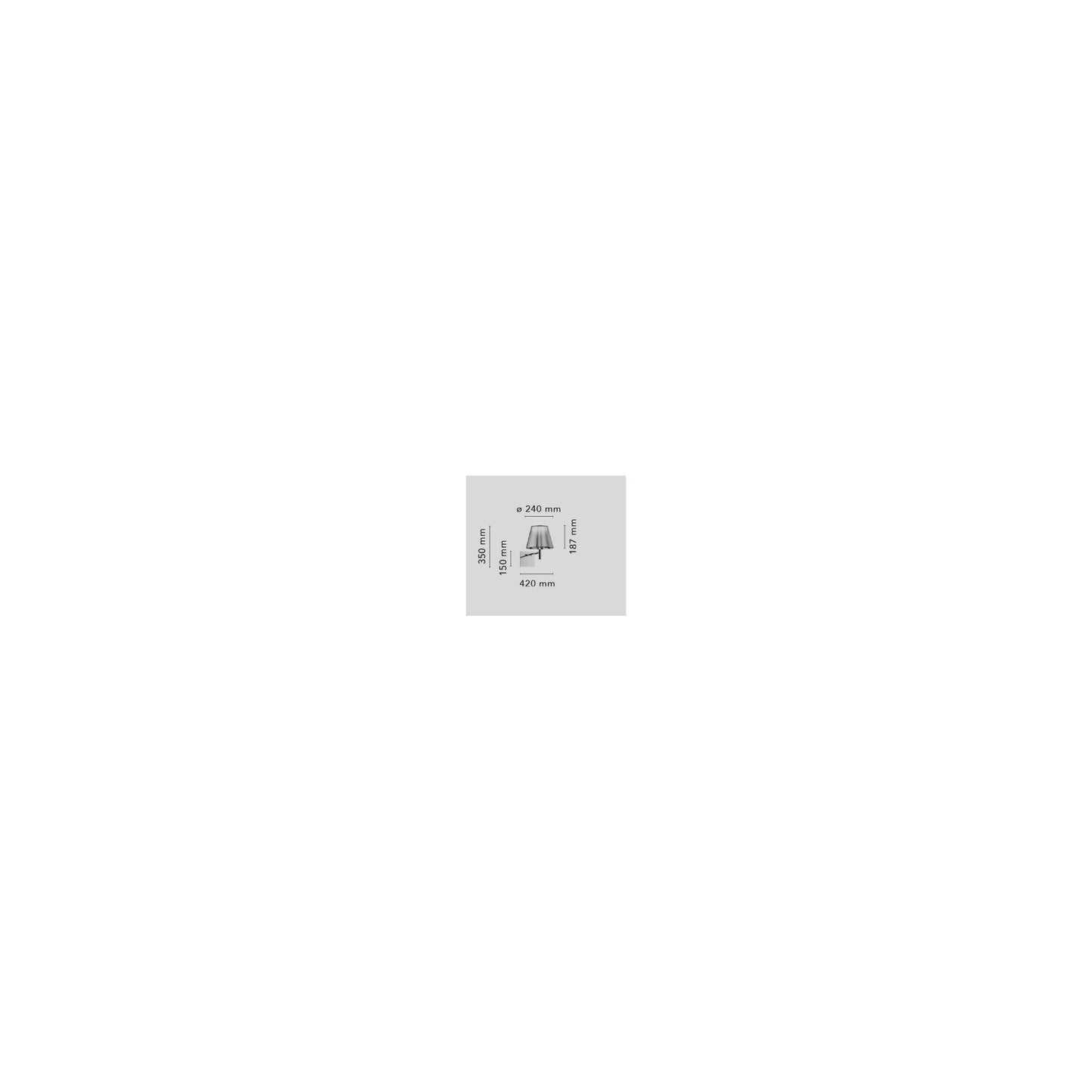KTribe Upward Wall Light with Polished Aluminum Arm & Diffuser Support