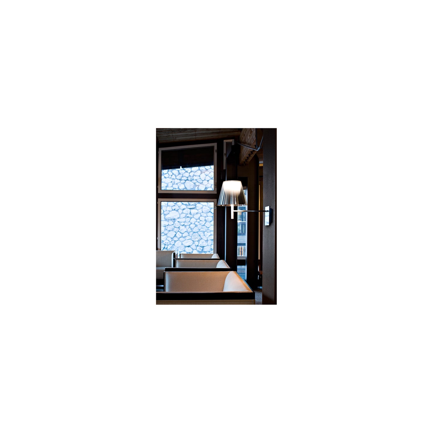 KTribe Upward Wall Light with Polished Aluminum Arm & Diffuser Support