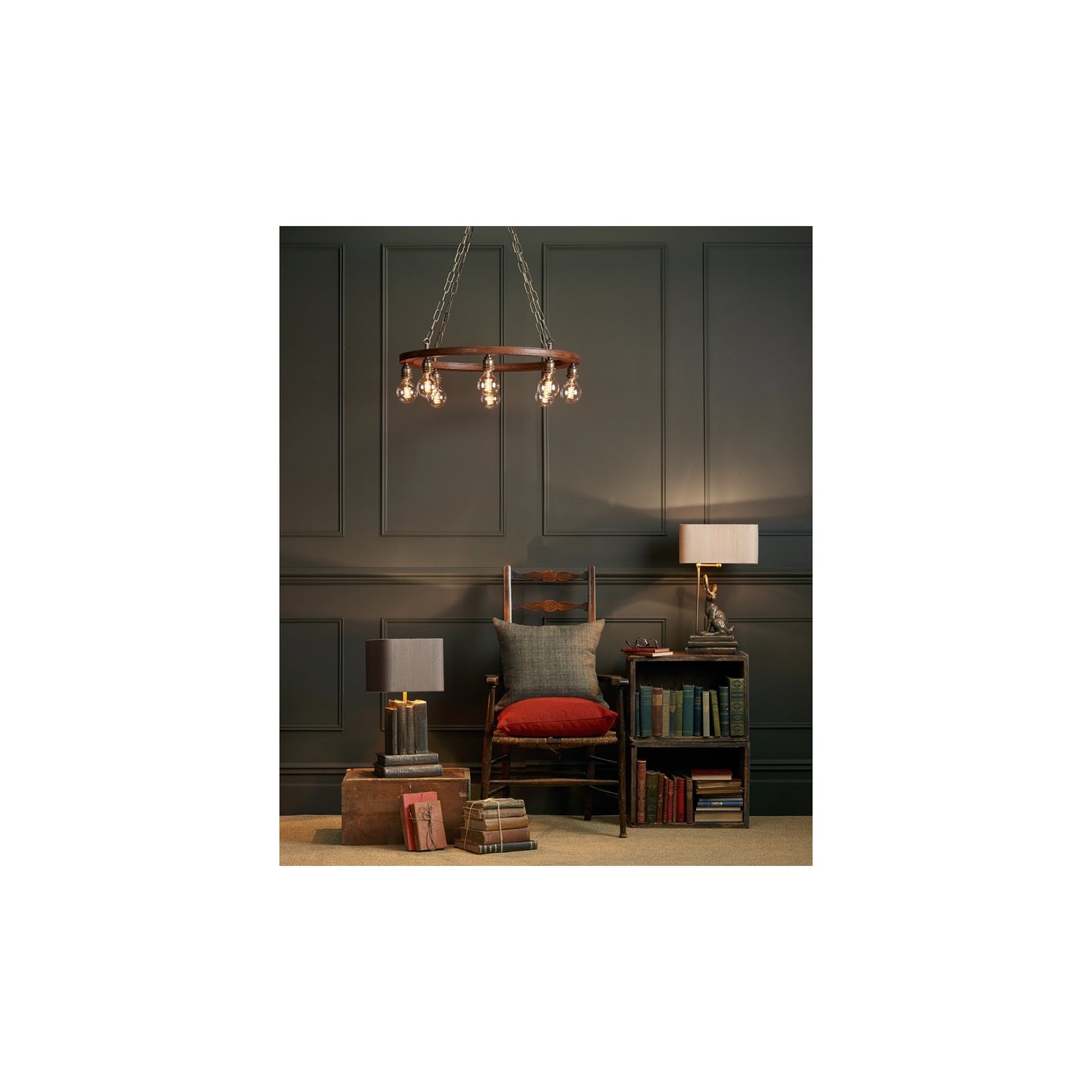 Hopper Table Lamp in Bronze Resin