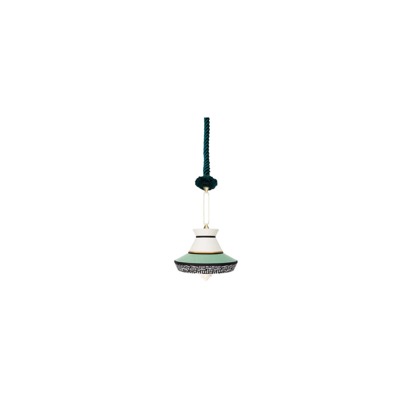 Calypso Guadaloupe Transparent Glass Pendant with Precious Brass Ring