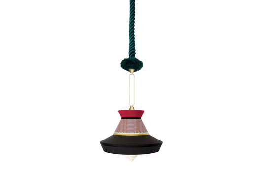 Calypso Guadaloupe Transparent Glass Pendant with Precious Brass Ring