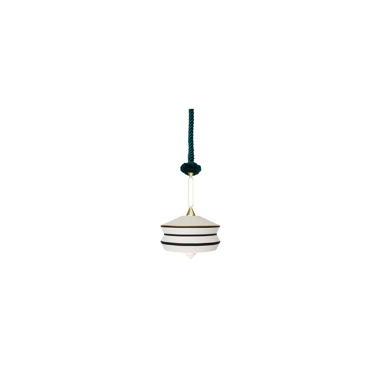 Calypso Antigua Transparent Glass Pendant with Precious Brass Ring